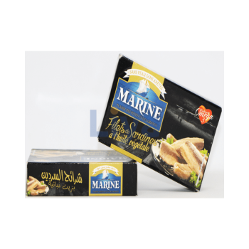 FILET DE SARDINES A L'HUILE VEGETALE MARINE 90G
