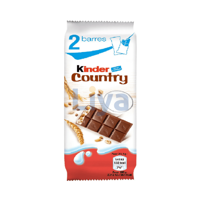 BARRE CHOCOLATEE AUX CEREALES SOUFFLEES KINDER COUNTRY